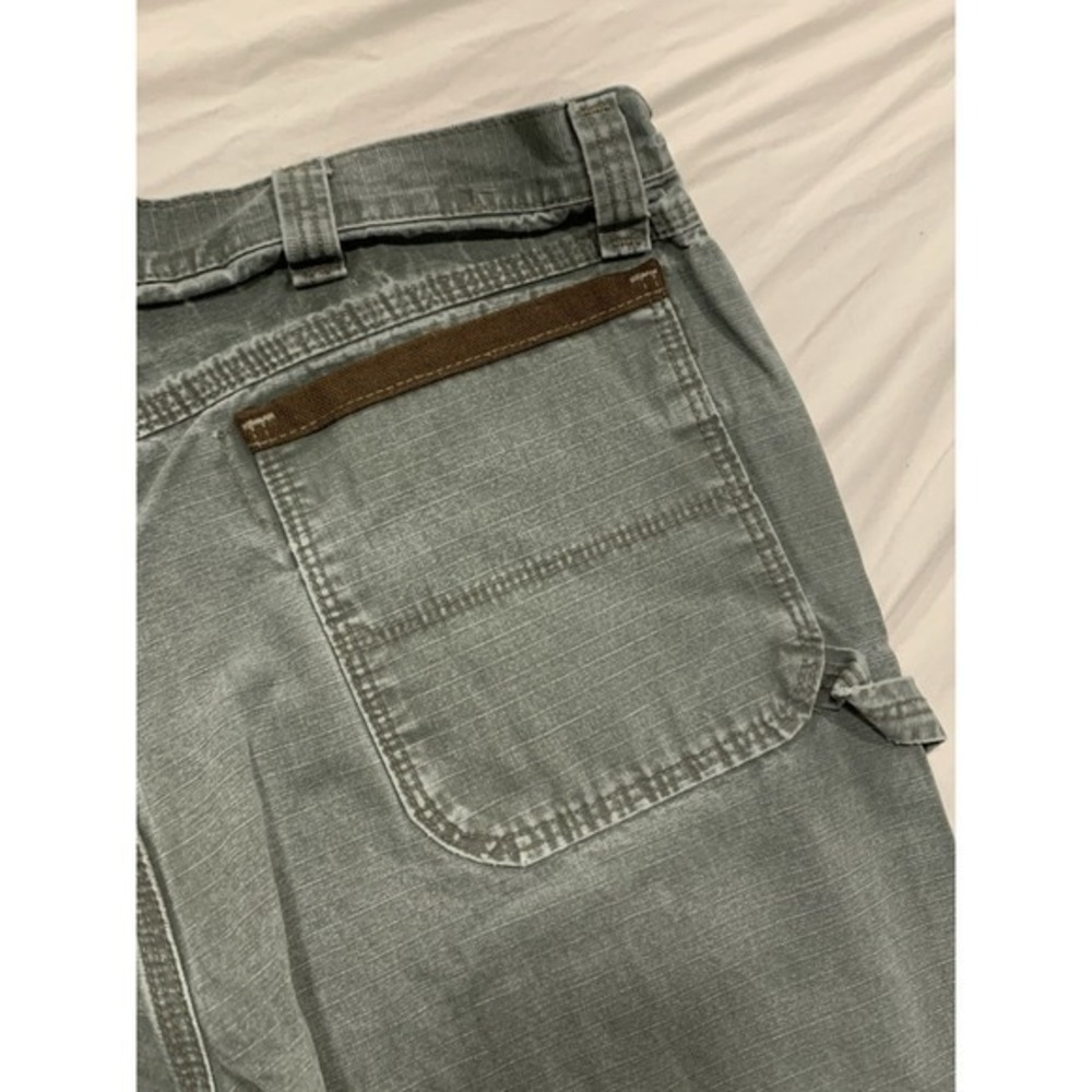 Wrangler Riggs Workwear Pants 38x32 Green Utility Carpenter Heavy Duty Canvas - Picture 6 of 12